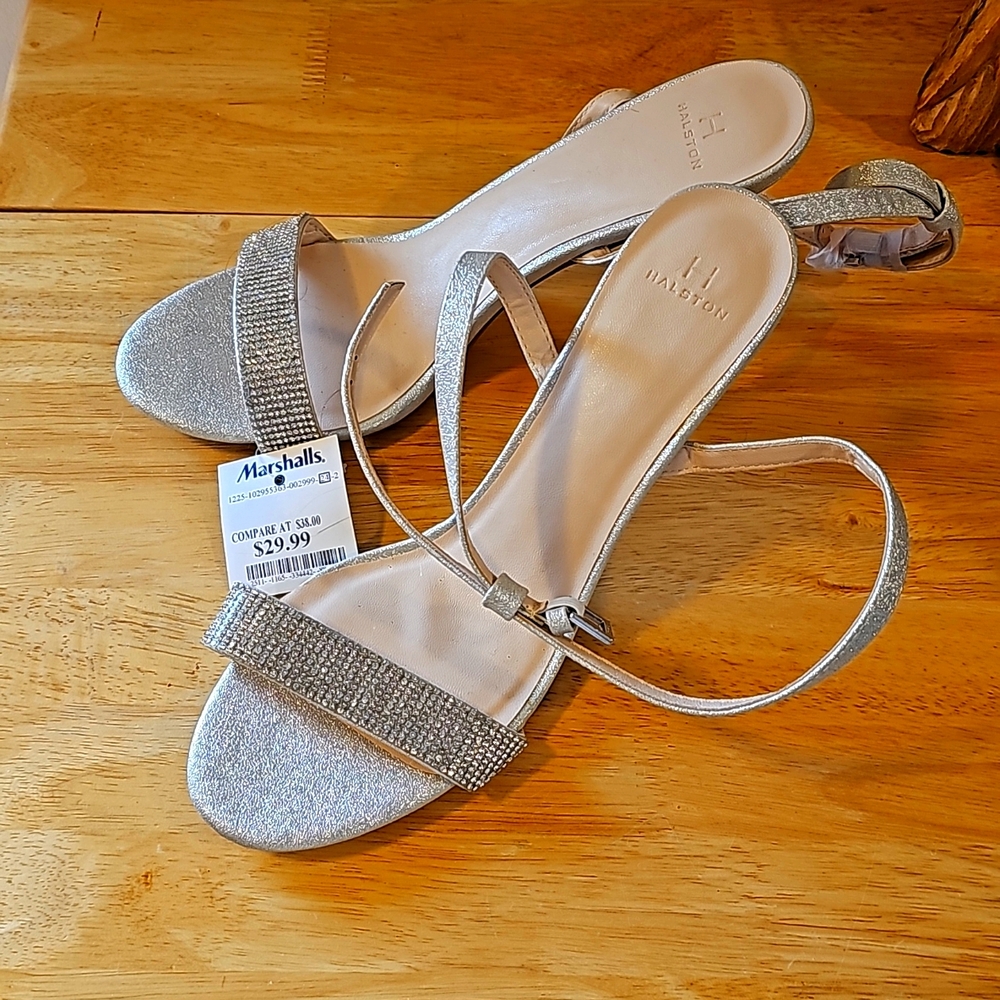 Halston sparkle heels!  Very festive!!